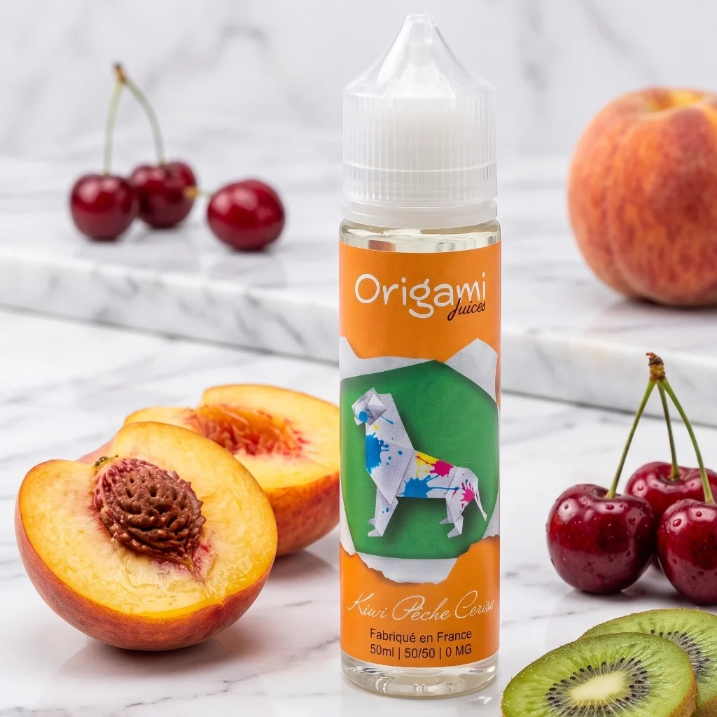 Eliquide Kiwi Pêche Cerise 50ml | Origami Juices