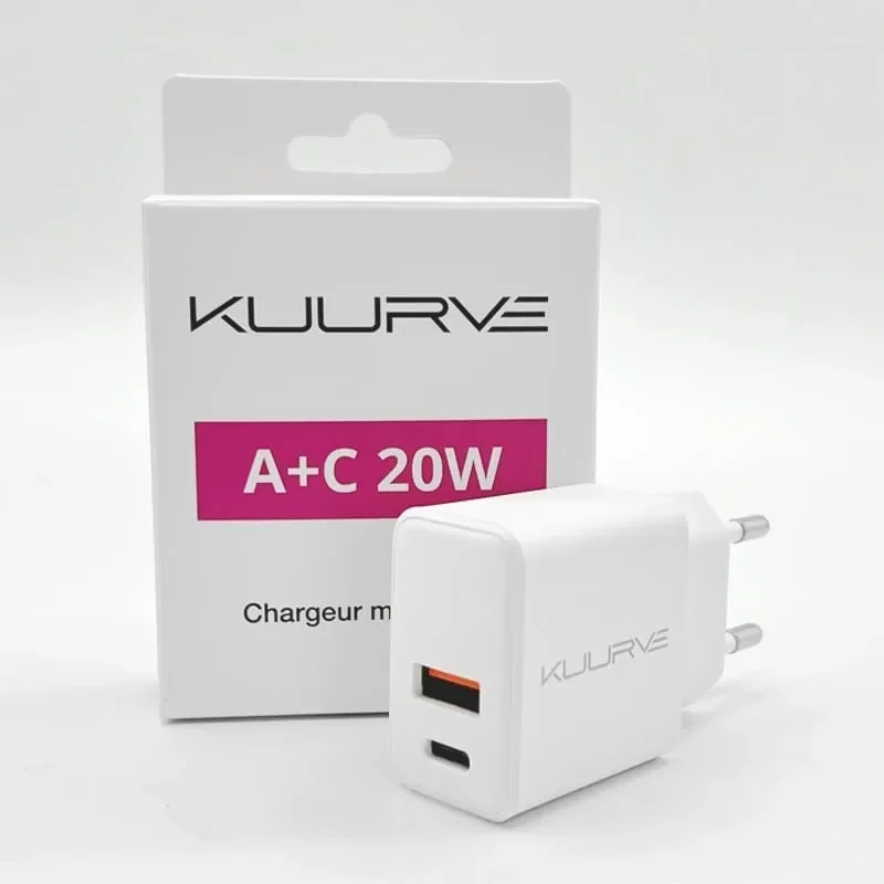 Adaptateur Chargeur Secteur USB + USB-C | Kuurve