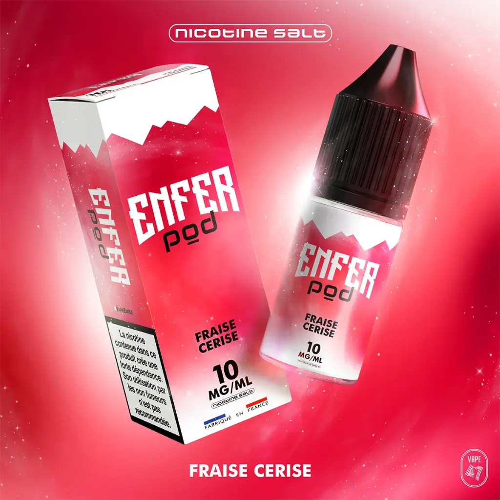 [ELQ-ENFER-POD-FRAISE-CERISE-10ML-00MG] Eliquide Enfer Pod Fraise Cerise 10ml | Vape47 (00 MG/ML)