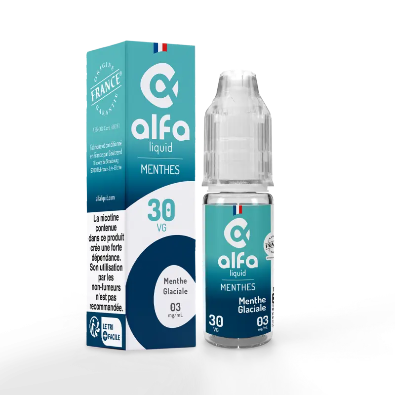 [ELQ-ALFA-MENTHE-GLACIALE-10ML-00MG] Eliquide Classic Menthe Glaciale 10ml | Alfaliquid (00 MG/ML)