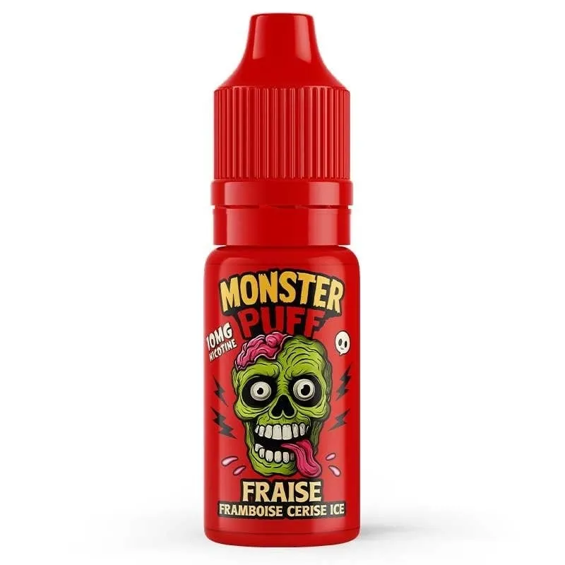 [ELQ-MP-FRAISE-FRAMBOISE-CERISE-ICE-10ML-10MG] Eliquide Fraise Framboise Cerise Ice 10ml | Monster Puff (10 MG/ML)